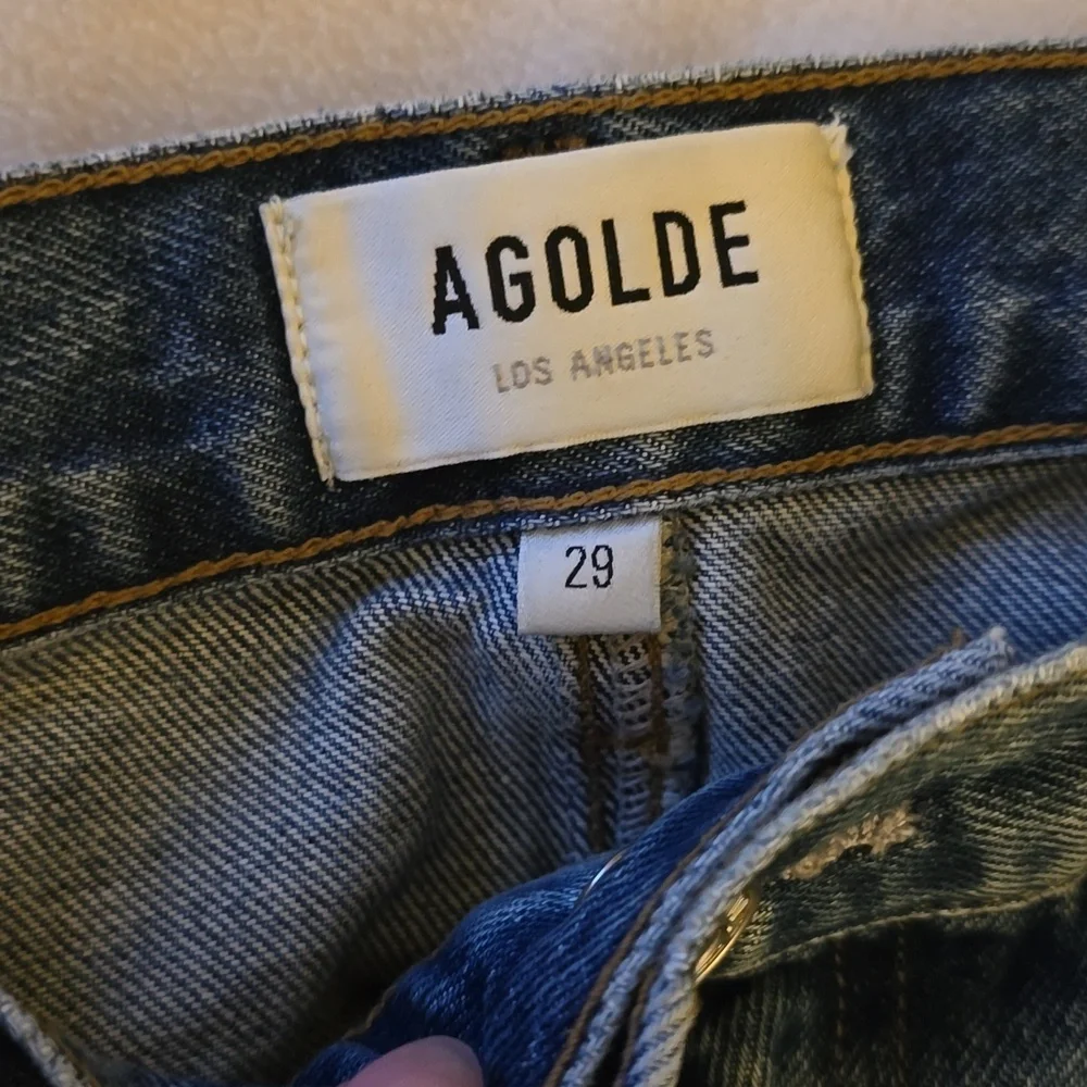 Agolde Blue Denim Mini Skirt - Picture 6 of 6